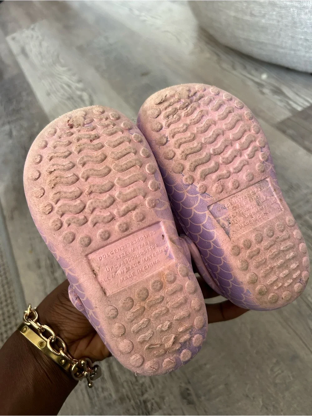 Kids Purple Mermaid Pattern Clog Shoes